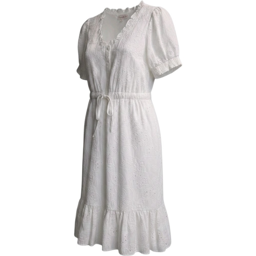 NWT Nanette Lepore White Cotton Lined Button Up Dress Size 8 ($148.00) With Belt